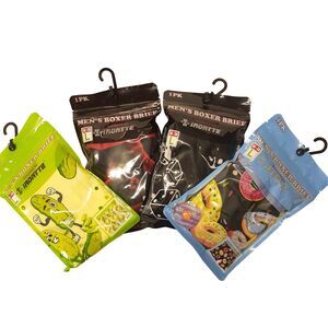 Ironyte Donuts Pickles Peppers Dice Men's 4 Piece Boxer Briefs Size L 36-38